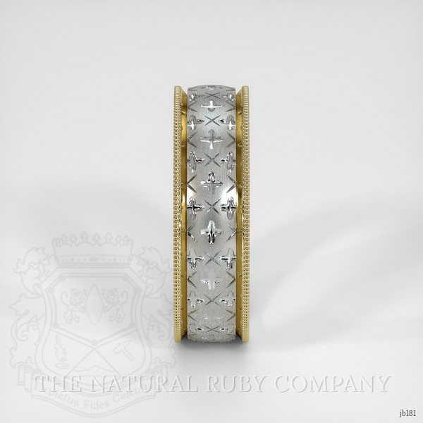 18K Yellow & White Men's Plain Band