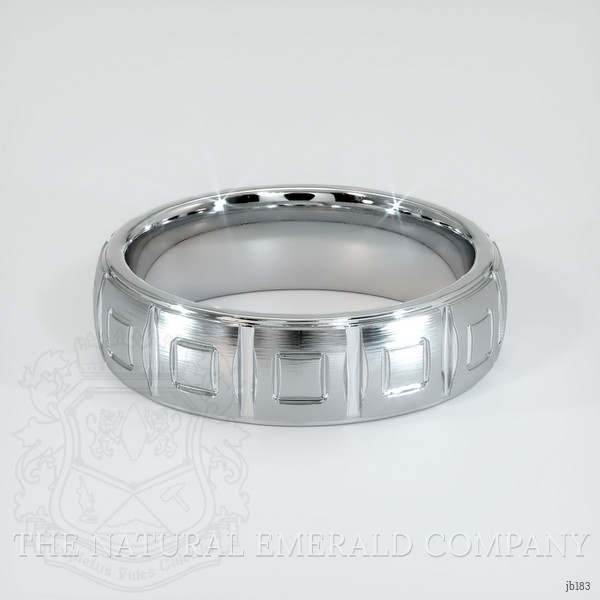 14K White Gold Men's Plain Band