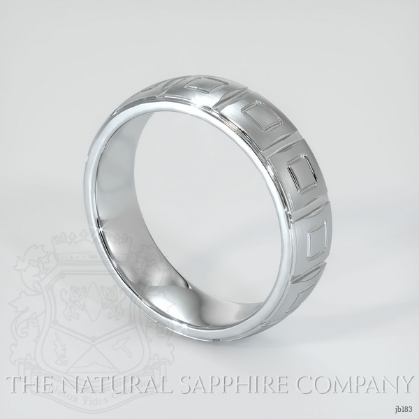 14K White Gold Men's Plain Band