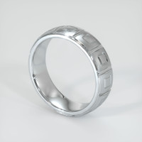 18K White Gold Men's Plain Band Image