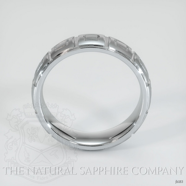 18K White Gold Men's Plain Band