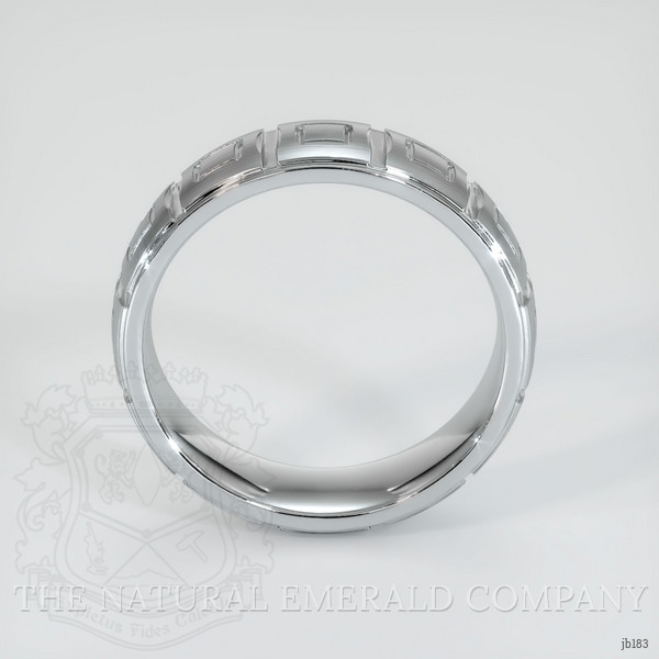 18K White Gold Men's Plain Band