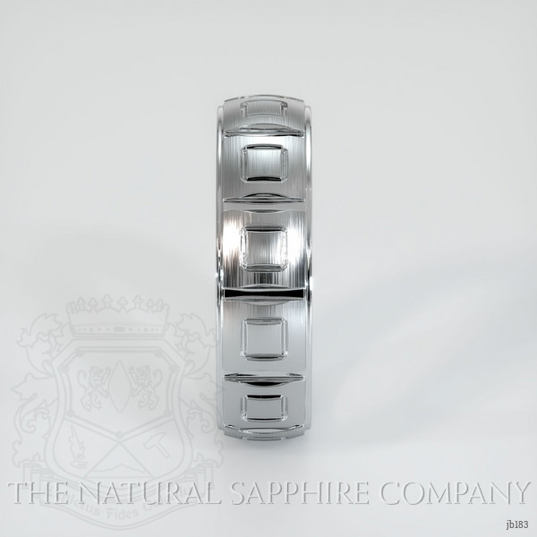 18K White Gold Men's Plain Band