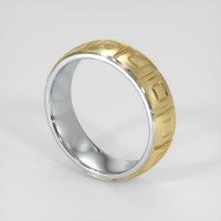 18K White & Yellow Men's Plain Band Image