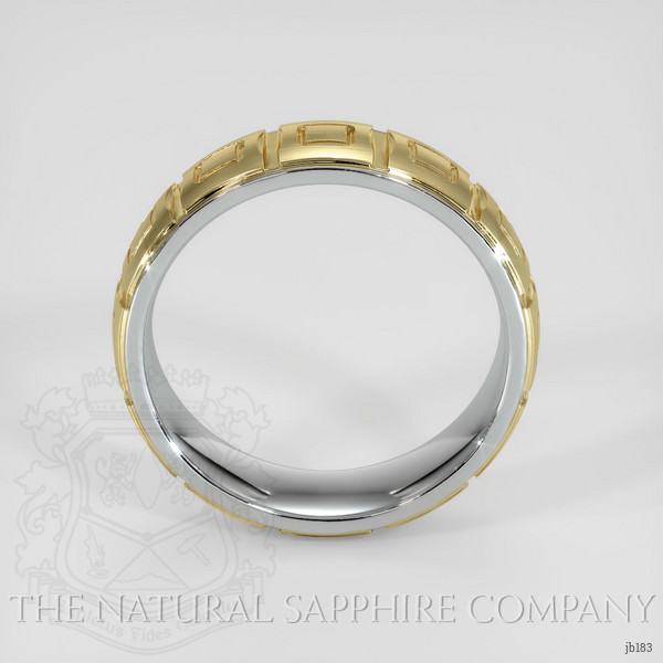 18K White & Yellow Men's Plain Band