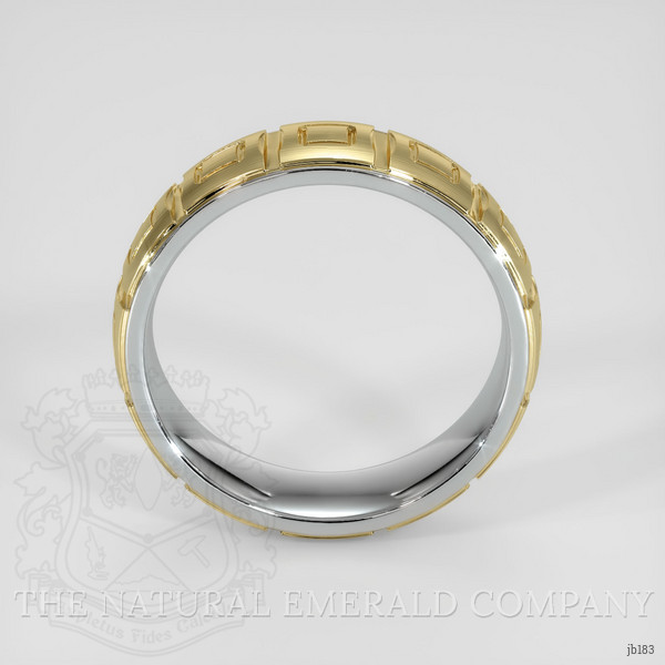 18K White & Yellow Men's Plain Band