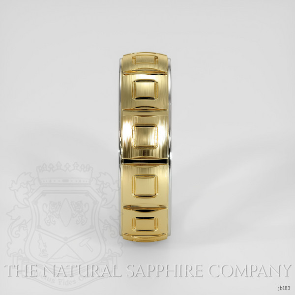18K White & Yellow Men's Plain Band
