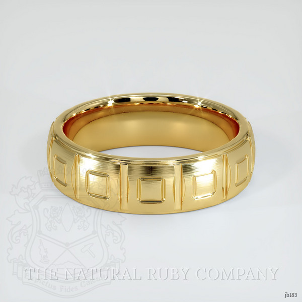 18K Yellow Gold Men's Plain Band