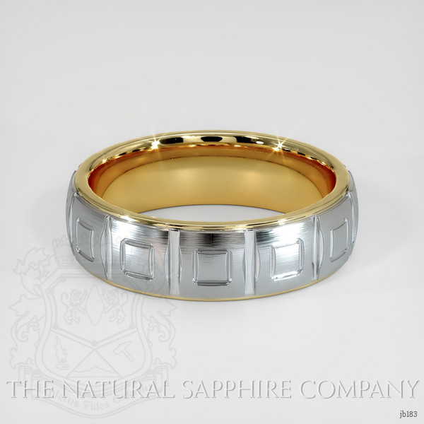 18K Yellow & White Men's Plain Band