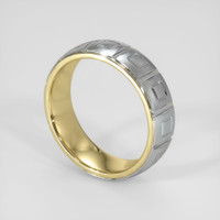 18K Yellow & White Men's Plain Band Image