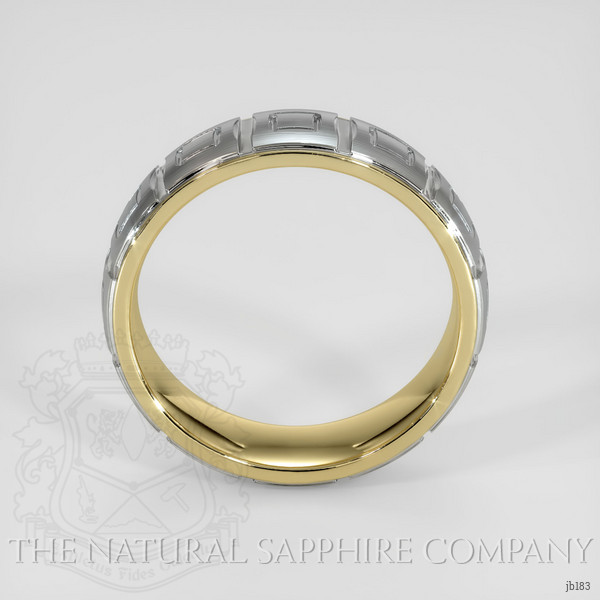 18K Yellow & White Men's Plain Band
