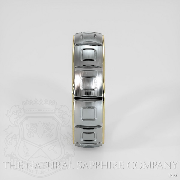 18K Yellow & White Men's Plain Band