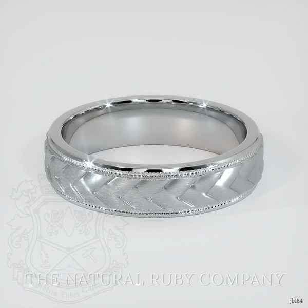14K White Gold Men's Plain Band