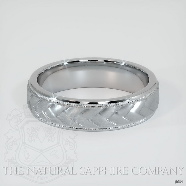 14K White Gold Men's Plain Band