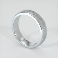 14K White Gold Men's Plain Band Image