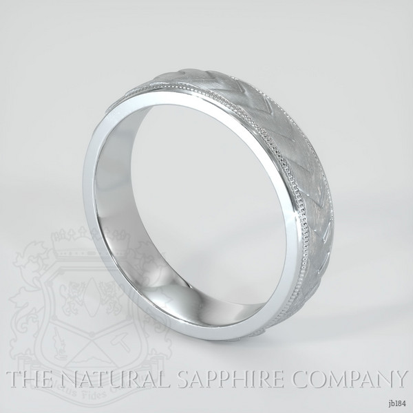 14K White Gold Men's Plain Band