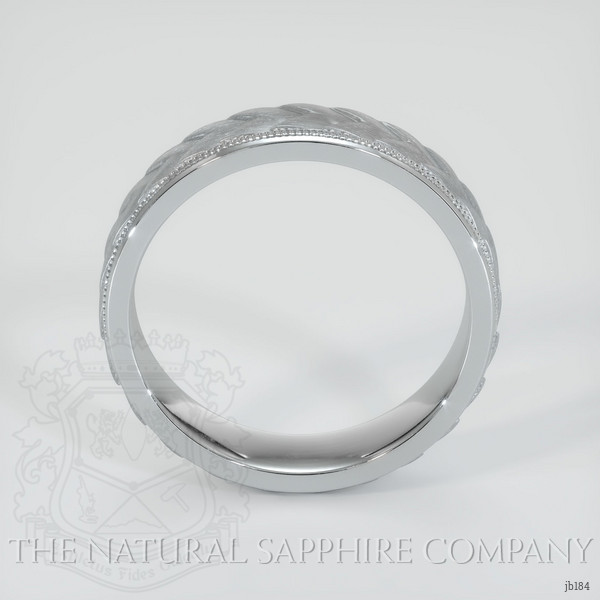18K White Gold Men's Plain Band