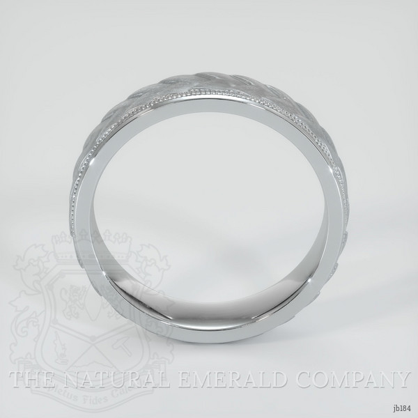 18K White Gold Men's Plain Band