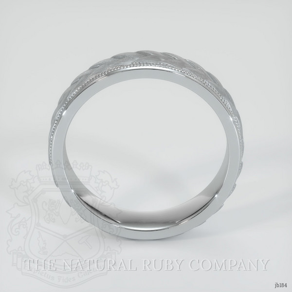18K White Gold Men's Plain Band