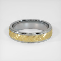 14K White & Yellow Men's Plain Band Video