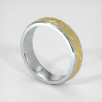 14K White & Yellow Men's Plain Band Image