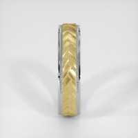 14K White & Yellow Men's Plain Band Image
