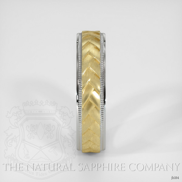 14K White & Yellow Men's Plain Band