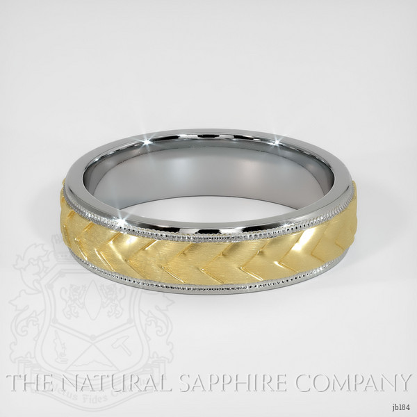 18K White & Yellow Men's Plain Band