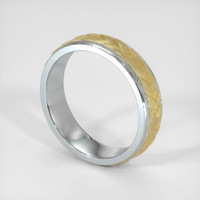 18K White & Yellow Men's Plain Band Image