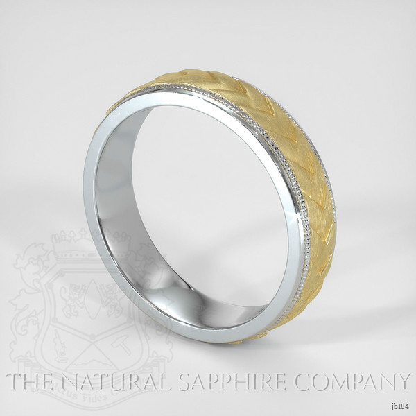 18K White & Yellow Men's Plain Band