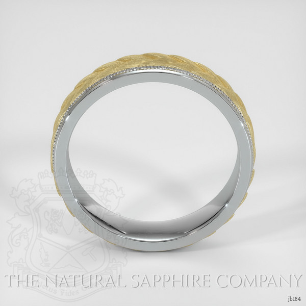 18K White & Yellow Men's Plain Band
