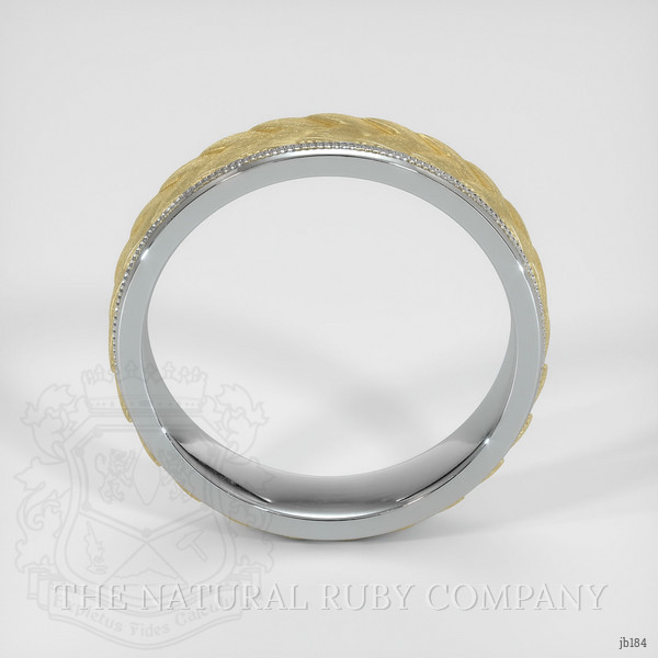 18K White & Yellow Men's Plain Band