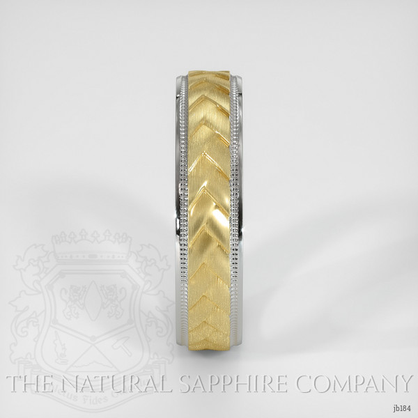 18K White & Yellow Men's Plain Band
