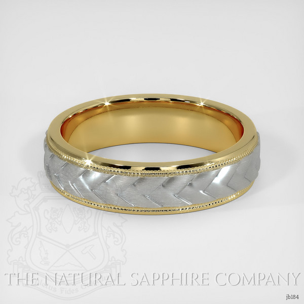 14K Yellow & White Men's Plain Band