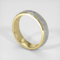 14K Yellow & White Men's Plain Band Image