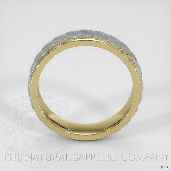 14K Yellow & White Men's Plain Band