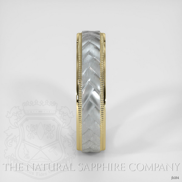 14K Yellow & White Men's Plain Band