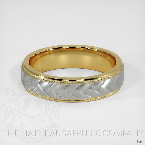 18K Yellow & White Men's Plain Band