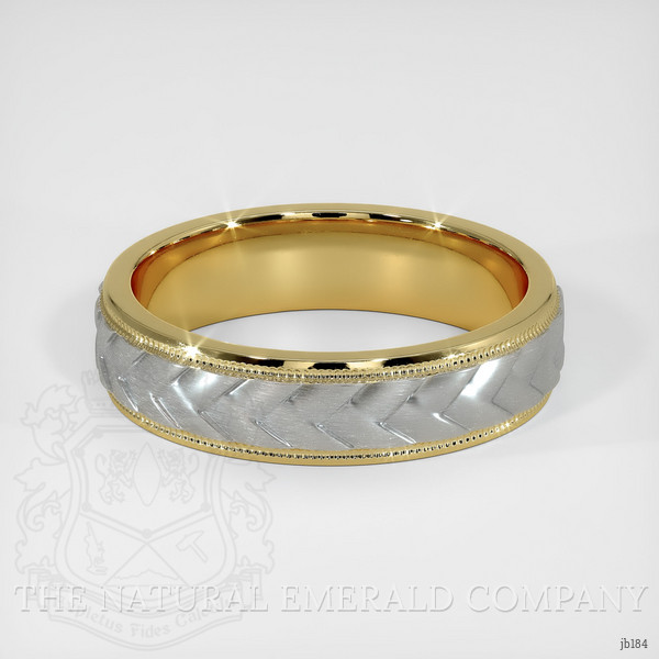 18K Yellow & White Men's Plain Band