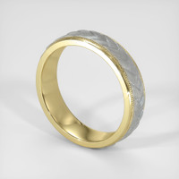 18K Yellow & White Men's Plain Band Image