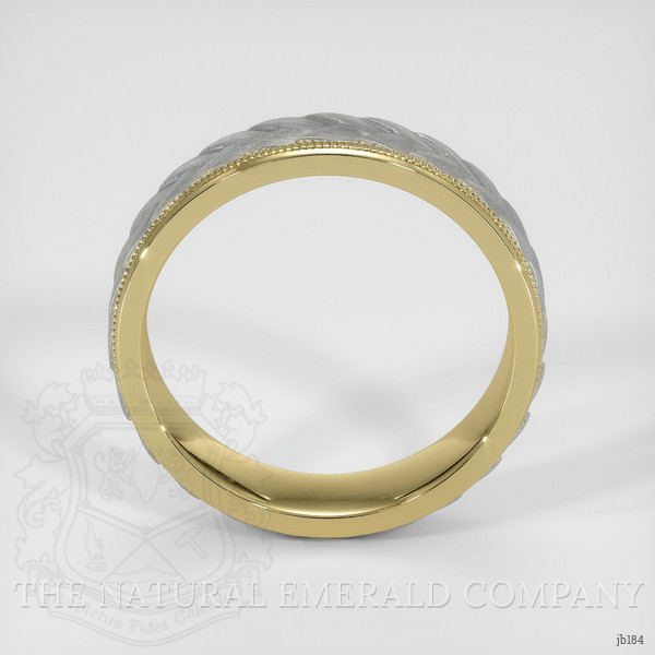 18K Yellow & White Men's Plain Band