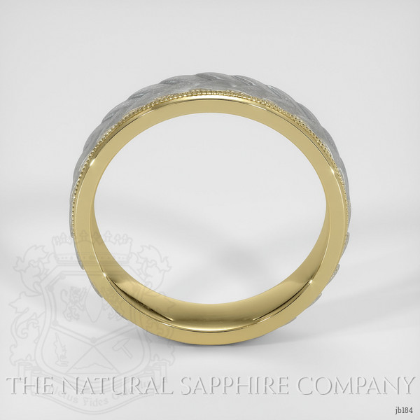 18K Yellow & White Men's Plain Band