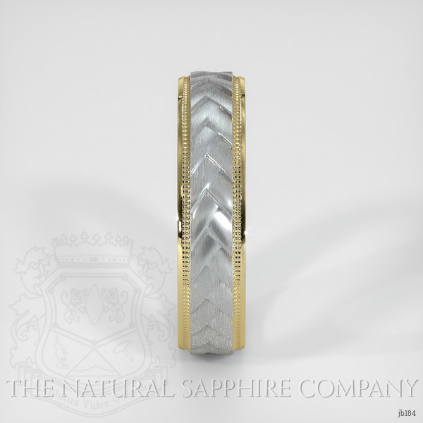 18K Yellow & White Men's Plain Band