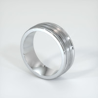 14K White Gold Men's Plain Band Image