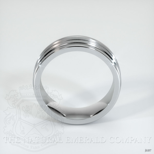 14K White Gold Men's Plain Band