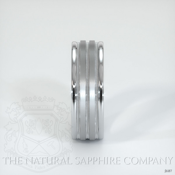 18K White Gold Men's Plain Band