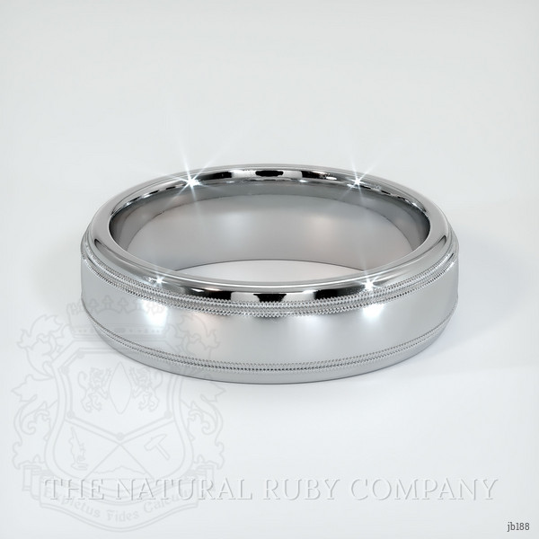 14K White Gold Men's Plain Band