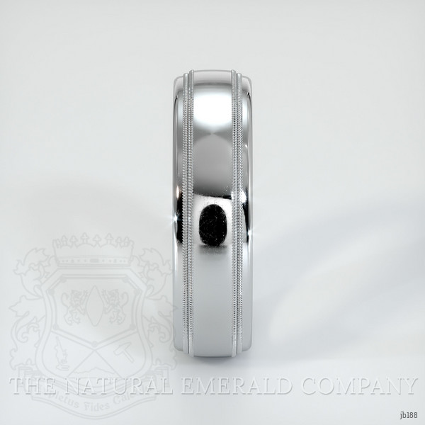 14K White Gold Men's Plain Band