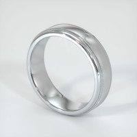 18K White Gold Men's Plain Band Image