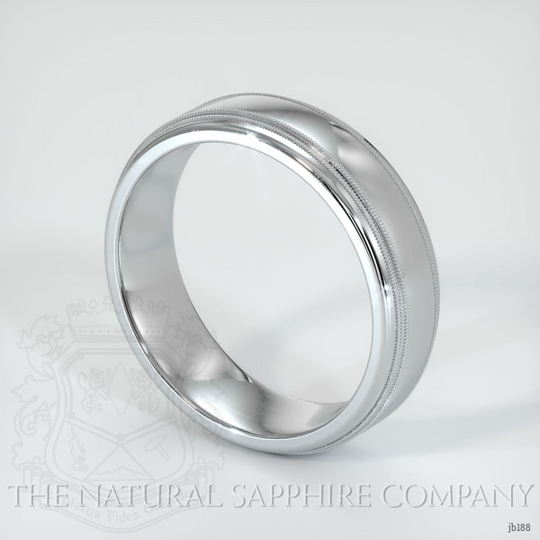 18K White Gold Men's Plain Band